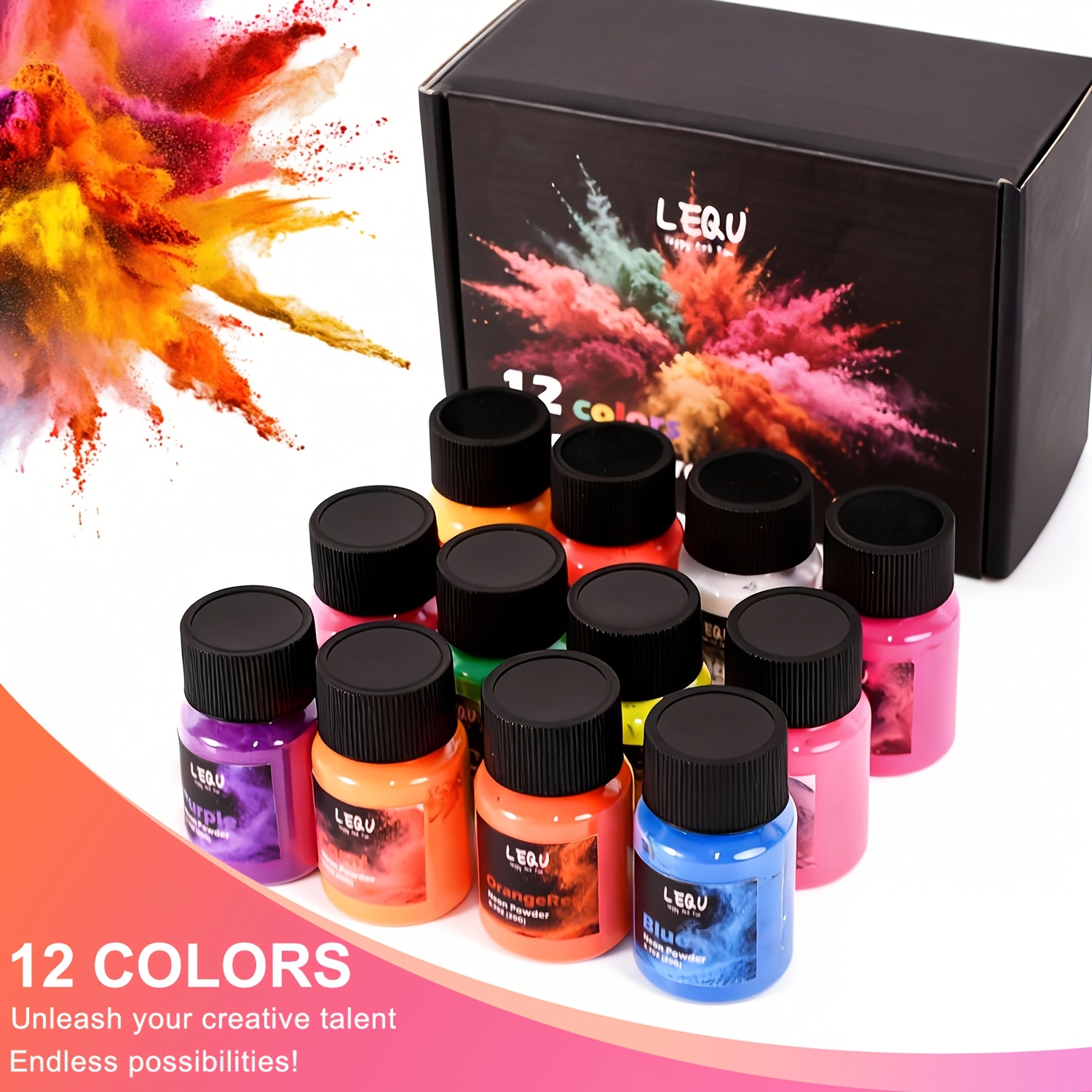 LEQU 12Colors Neon Fluorescent - огляд і ціна Slime Making Kit