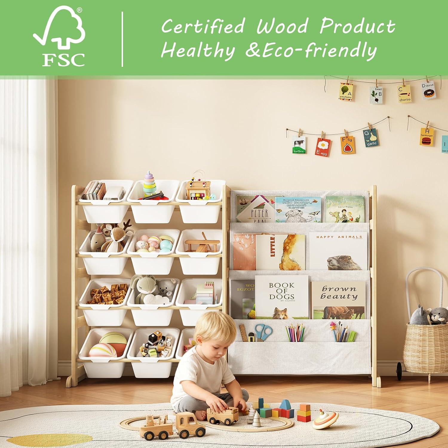 Solid Pine Wood Kids Toy Stora - огляд і ціна Kids Toys Store