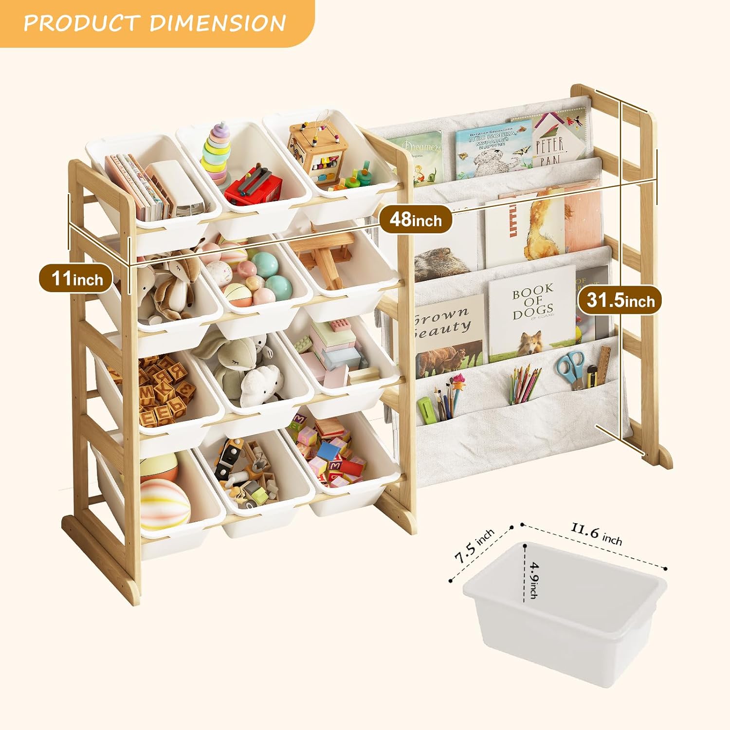 Solid Pine Wood Kids Toy Stora - огляд і ціна Kids Toys Store