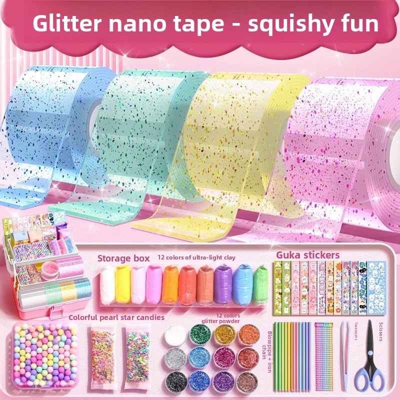 Glitter Nano Glue Set Bubble B - огляд і ціна Slime Making Kit
